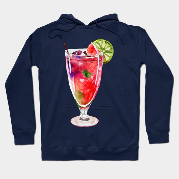 Cocktail Summer Watercolor Hoodie by Protshirtdesign